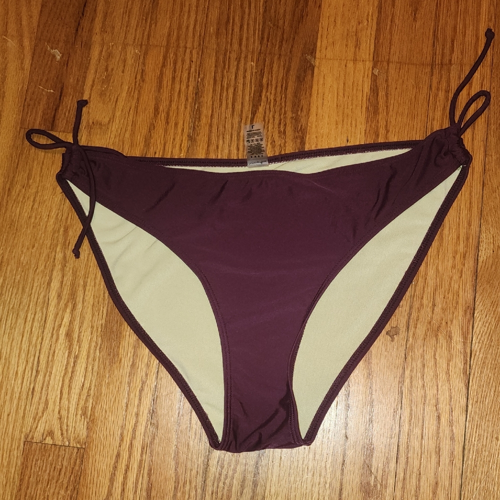 Elegant Burgundy and Cream Bikini Bottom